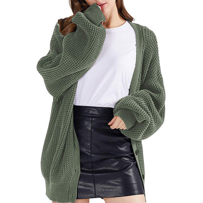 Dames gros tricot cardigan avec des manches tombantes Chic und Stil