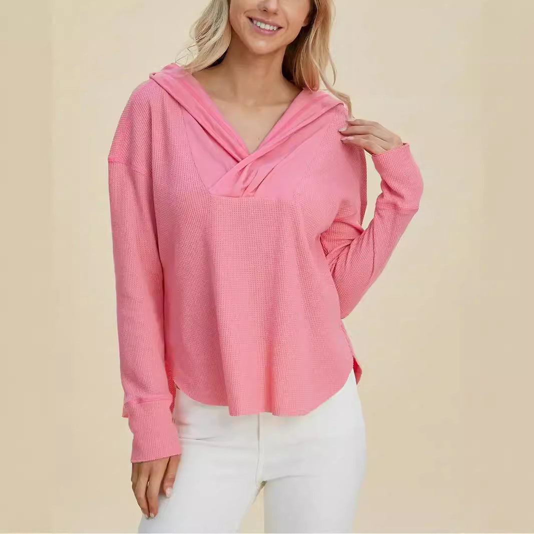 Dames de loisirs Sweat à capuche avec décolleté raffiné Chic und Stil