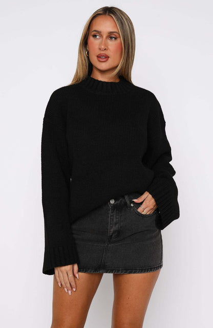 Pull en tricot pour dames à coupe large et col roulé élégant Chic und Stil