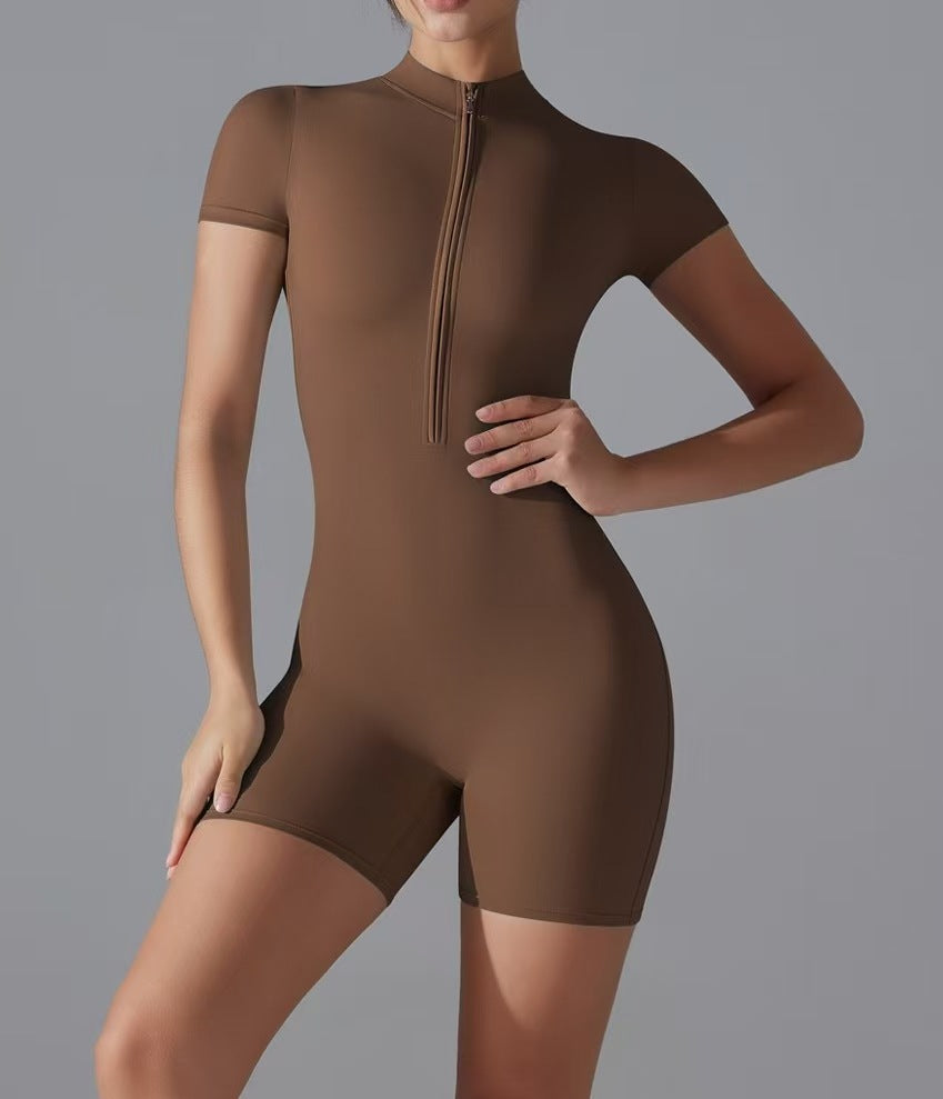 Dames combinaison courte avec col montant et fermeture éclair Chic und Stil