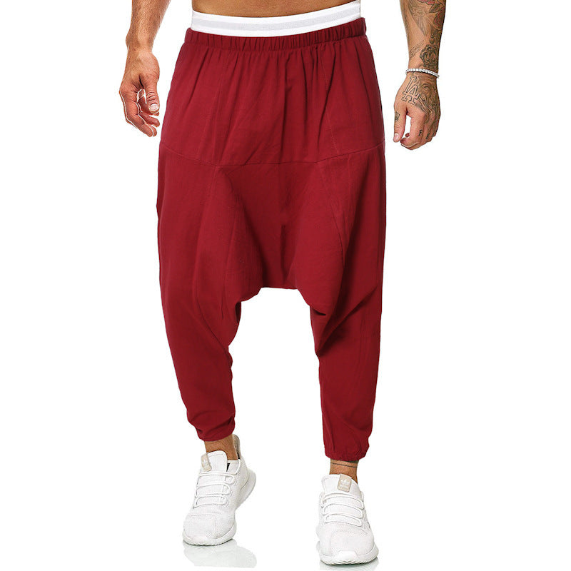 Comfortable harem pants for men with elastic waistband and side pockets Chic and Style