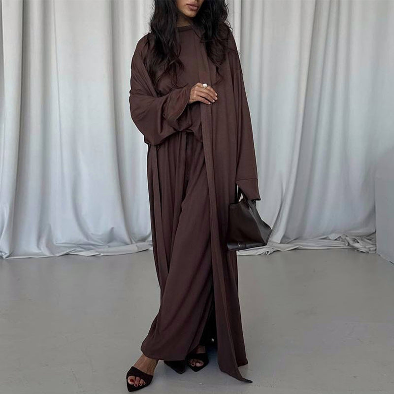 Dames élégant Maxi-robe avec cardigan ample Chic und Stil