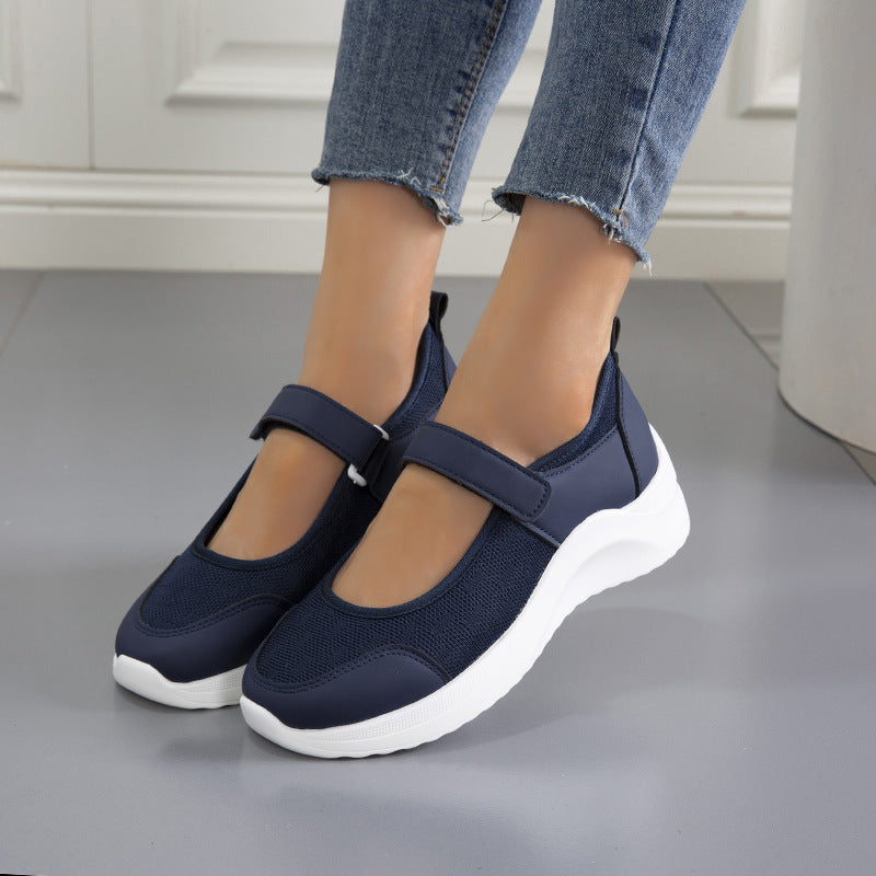 Chaussures à lacets confortables pour dames avec fermeture velcro et surface en maille respirante Chic und Stil