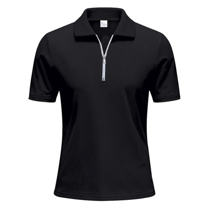 Polo sportif pour hommes à manches courtes avec fermeture éclair Chic und Stil