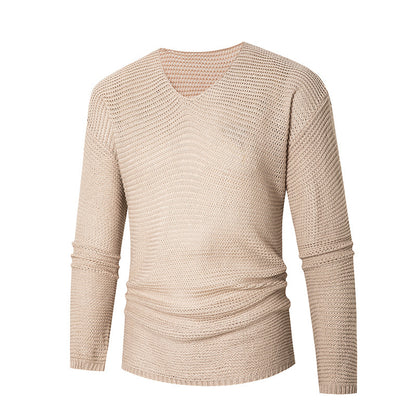 Pull-over en tricot à col V pour hommes en matériau respirant Chic und Stil
