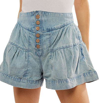 Shorts décontractées pour femmes avec détails de boutons et taille élastique Chic und Stil