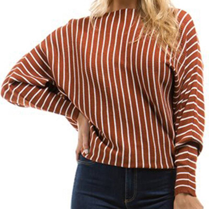 Pull en tricot pour femmes avec design à motifs géométriques et rayures tendance Chic und Still