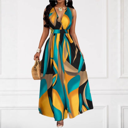 Robe maxi élégante à décolleté en V Chic und Stil