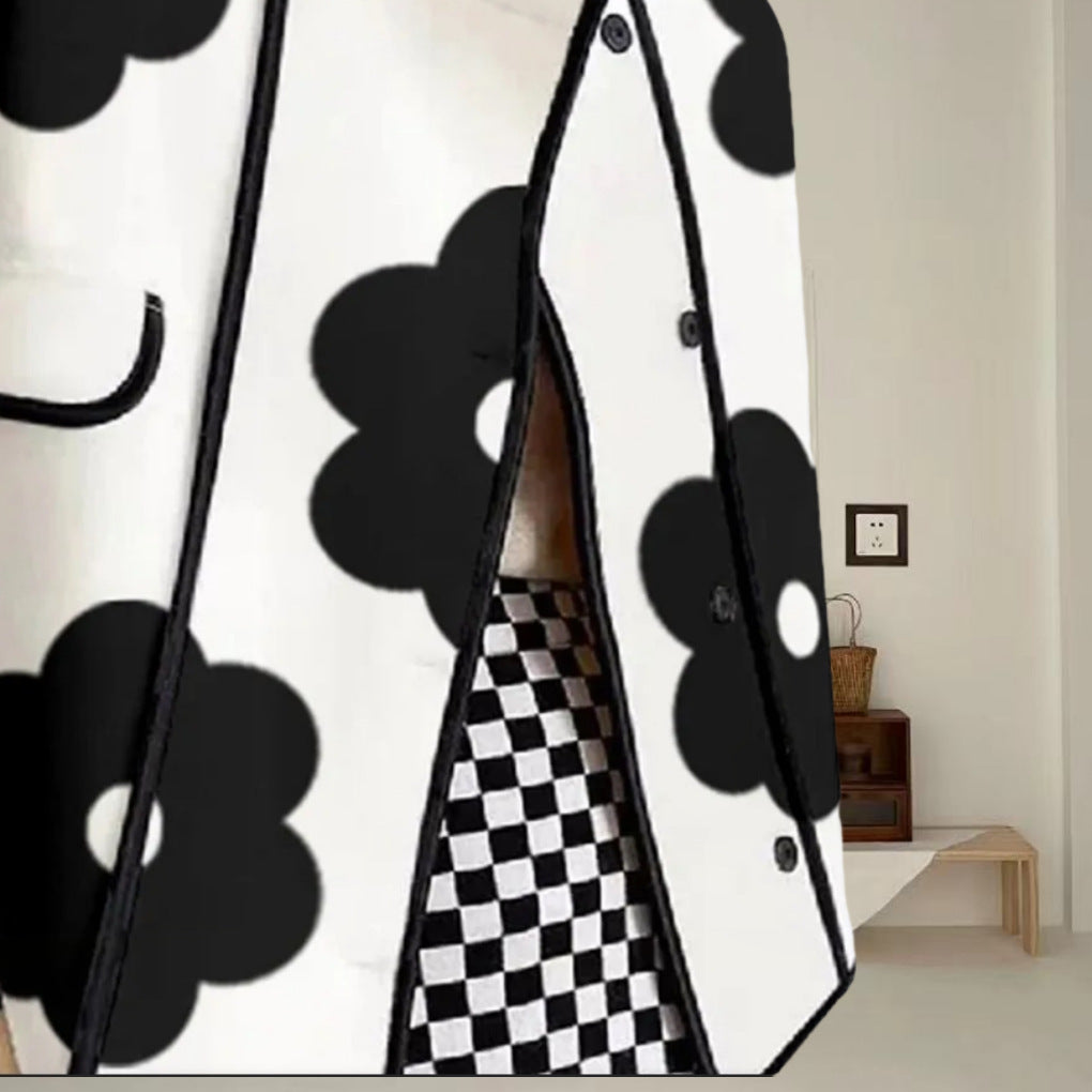 Damen modische Übergangsjacke mit floralem Muster Chic und Stil