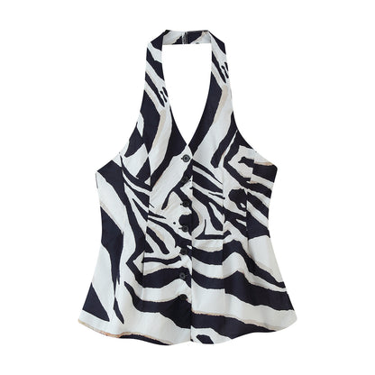 Ladies wide Palazzo pants with elegant zebra pattern Chic and Style