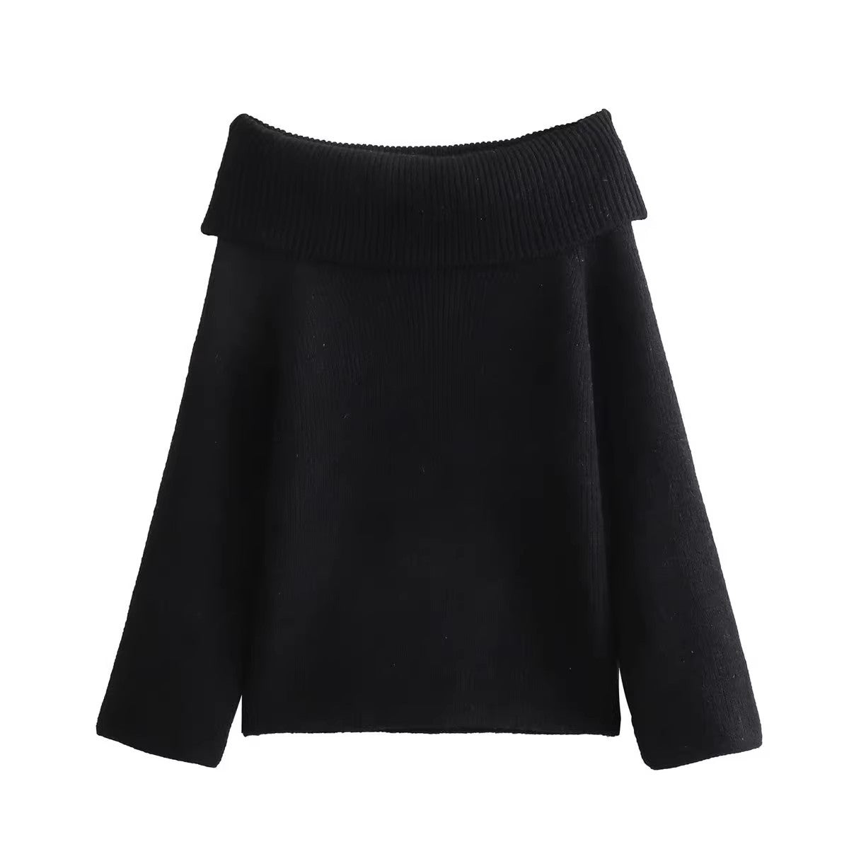 Pull en tricot élégant pour femmes à col montant large Chic und Stil