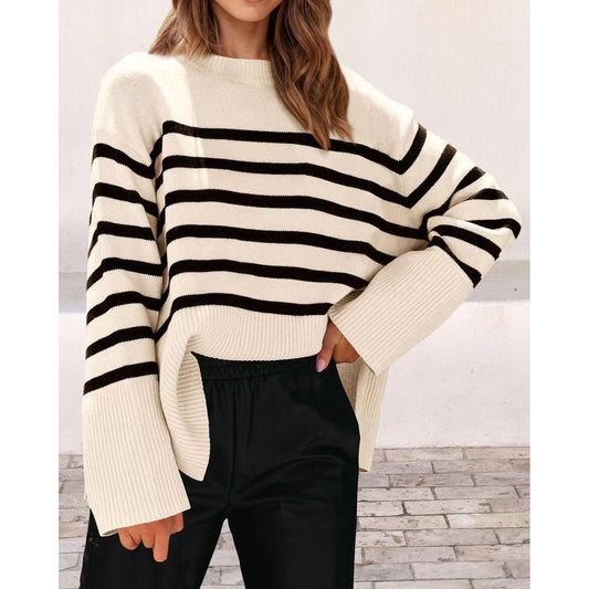 Pull oversized à rayures pour femmes Chic und Stil