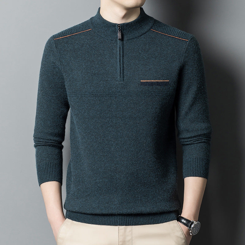 Trendy high collar pullover for men with zipper Chic and Style