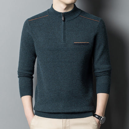 Trendy high collar pullover for men with zipper Chic and Style