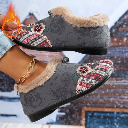 Chaussons pour femme avec doublure douce et design floral à la mode Chic und Stil