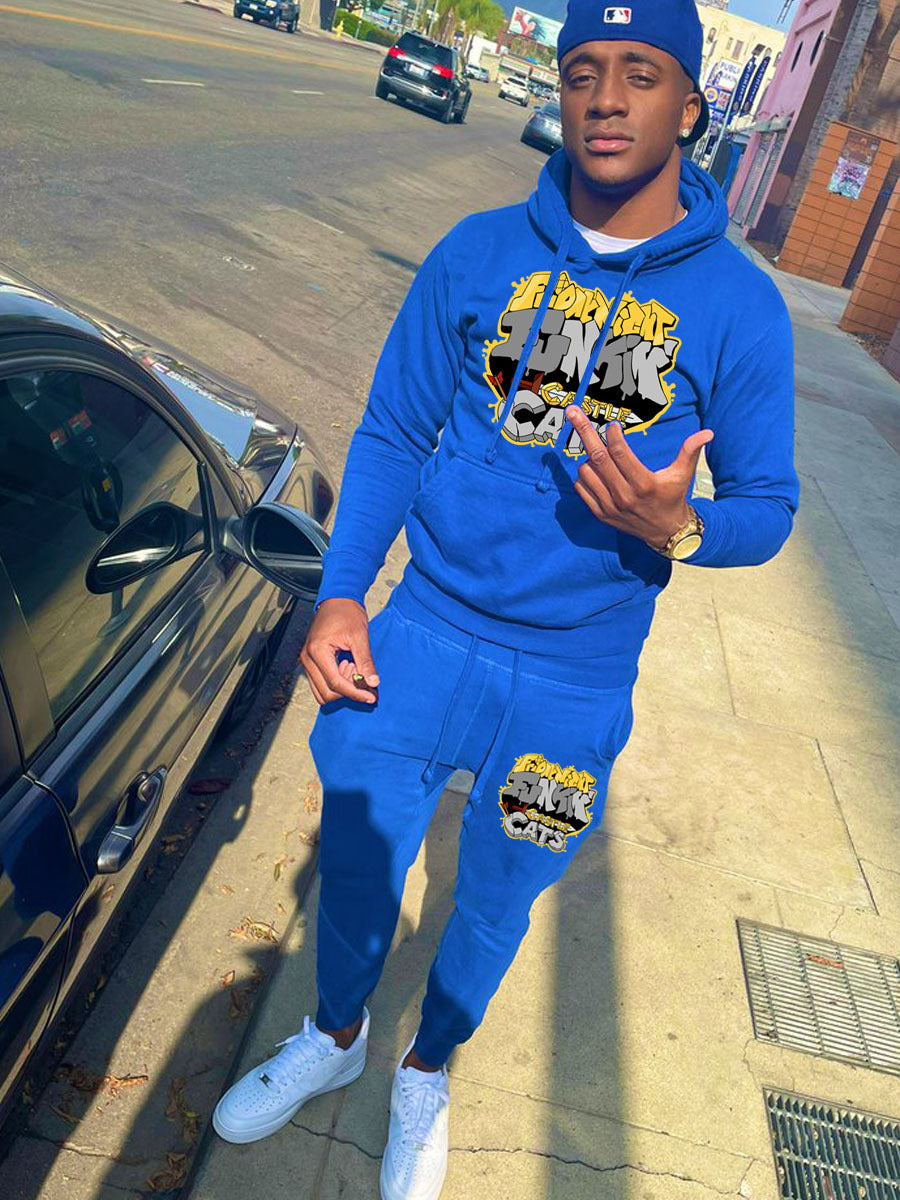 Casual hoodie and jogger pants set for women with creative graphic design Chic and Style