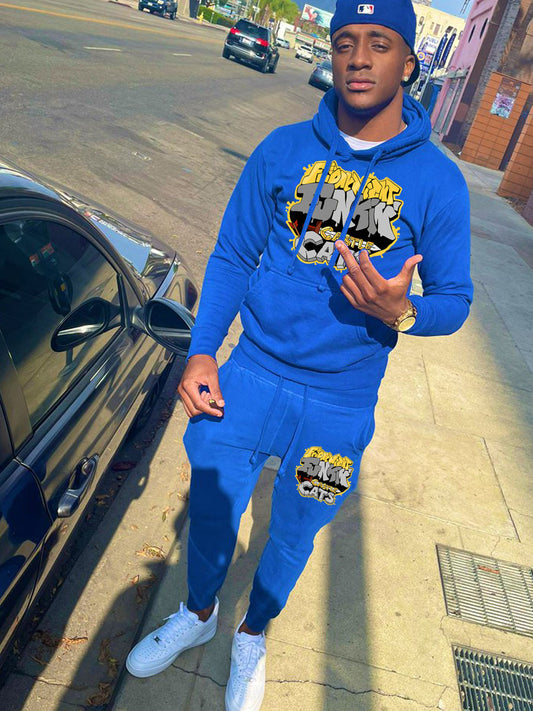 Casual hoodie and jogger pants set for women with creative graphic design Chic and Style