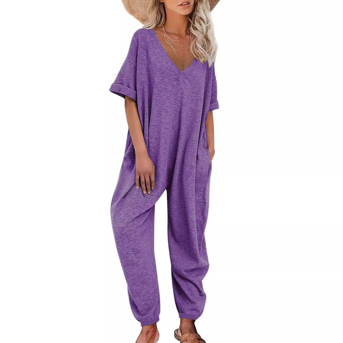 Combinaison oversize pour femmes avec décolleté en V profond et poches décontractées Chic und Stil