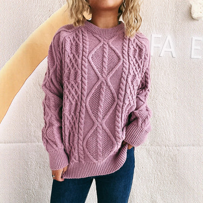 Pull en grosse maille pour femmes avec motif torsadé texturé et coupe décontractée Chic und Stil