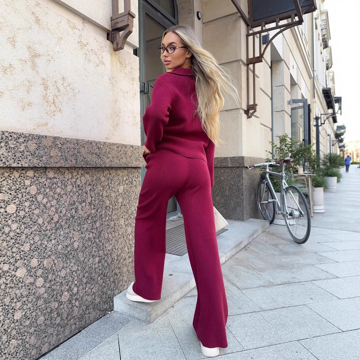 Dames élégant ensemble de jogging en tricot Chic und Stil