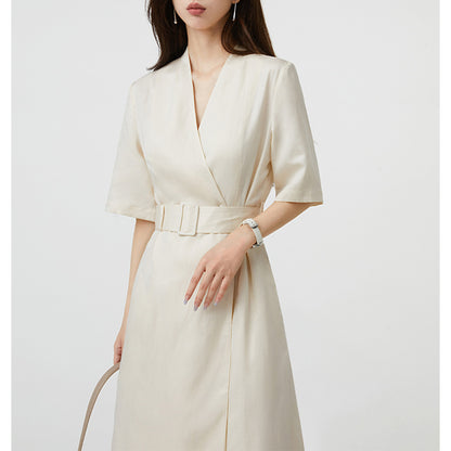 Robe midi élégante enveloppante pour femmes avec ceinture ajustable Chic und Stil