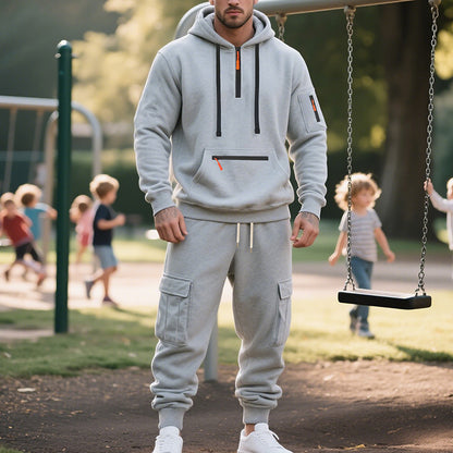 Men's sporty hoodie and cargo pants set Chic and Style