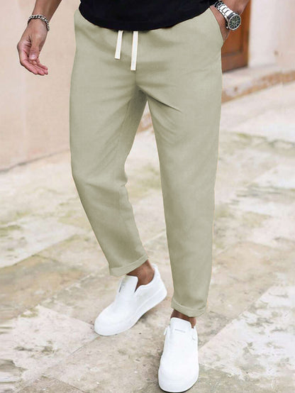 Casual pants for men with elastic waistband and practical pockets Chic and Style