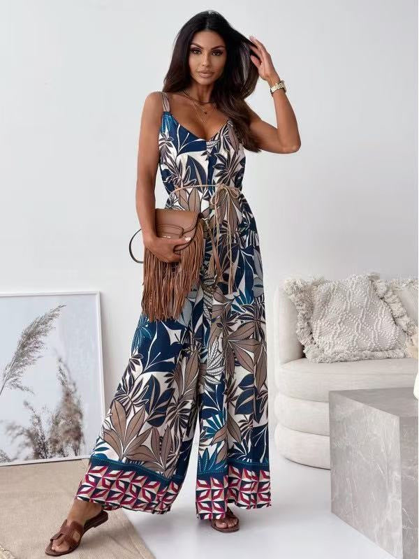 Dames combinaison résistante avec jambes larges et imprimé bohème Chic und Stil