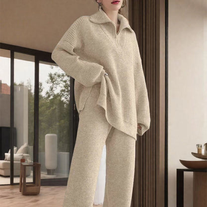 Pullover en tricot doux pour femmes avec col montant moderne et coupe ample Chic und Stil