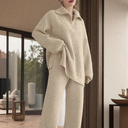 Pullover en tricot doux pour femmes avec col montant moderne et coupe ample Chic und Stil