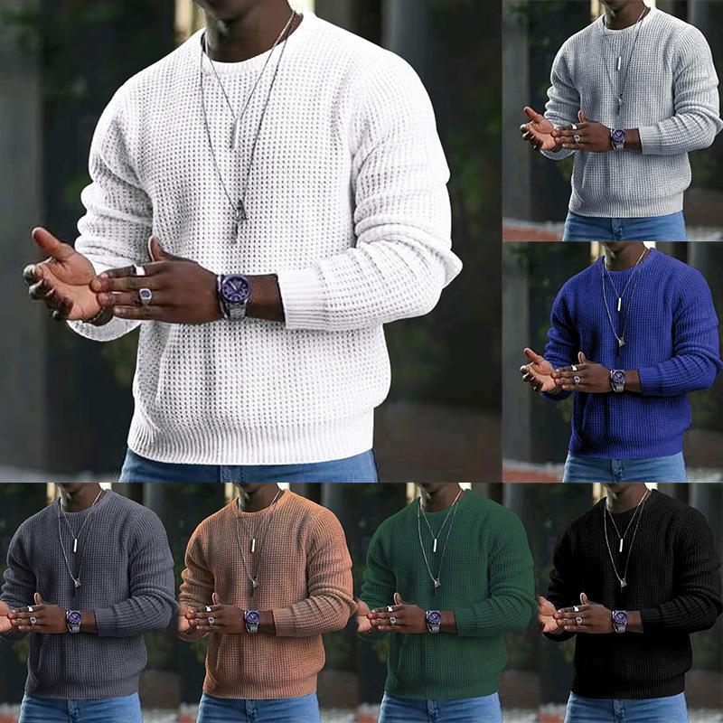 Structured knit pullover for men in soft material Chic and Style