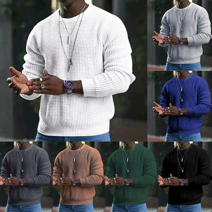 Structured knit pullover for men in soft material Chic and Style