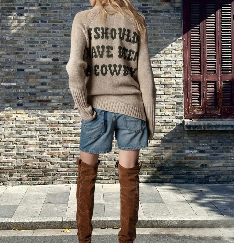 Pull à tricoter décontracté pour femmes avec col rond et matériau doux Chic und Stil
