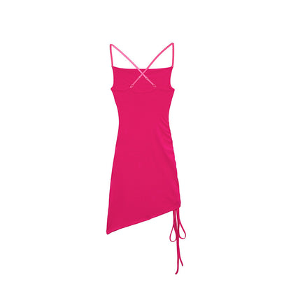 Robe mini asymétrique froncée pour femmes Chic und Stil