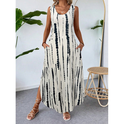 Robe maxi pour femme colorée avec poches latérales Chic und Stil