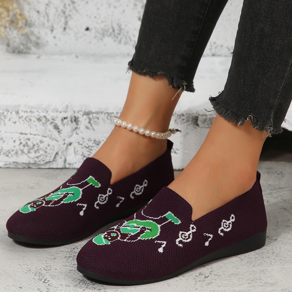 Baskets décontractées pour femmes avec motif créatif et semelle antidérapante Chic und Stil