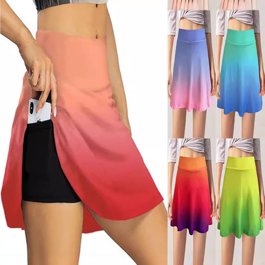 Jupe patineuse pour femmes avec dégradé de couleur fluide et ceinture élastique confortable Chic und Stil