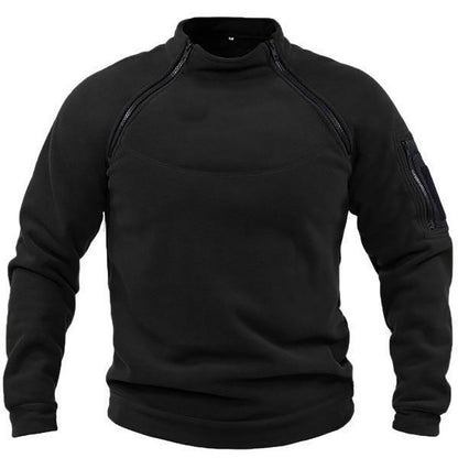 Pull-over thermique en polaire pour hommes avec col montant et poches pratiques Chic und Stil