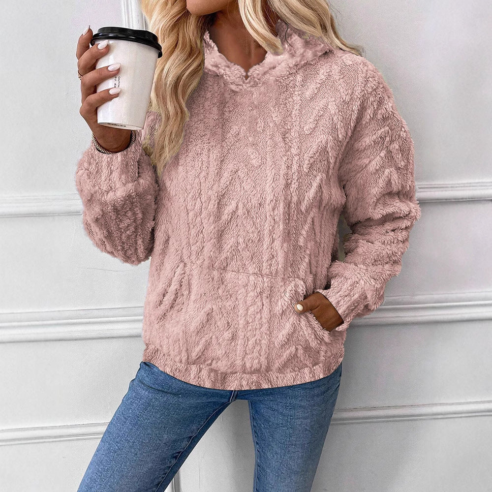 Dames Doux Hoodie avec Poche Kangourou Chic und Stil