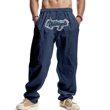 Men's casual leisure pants with a drop crotch and side pockets Chic and style