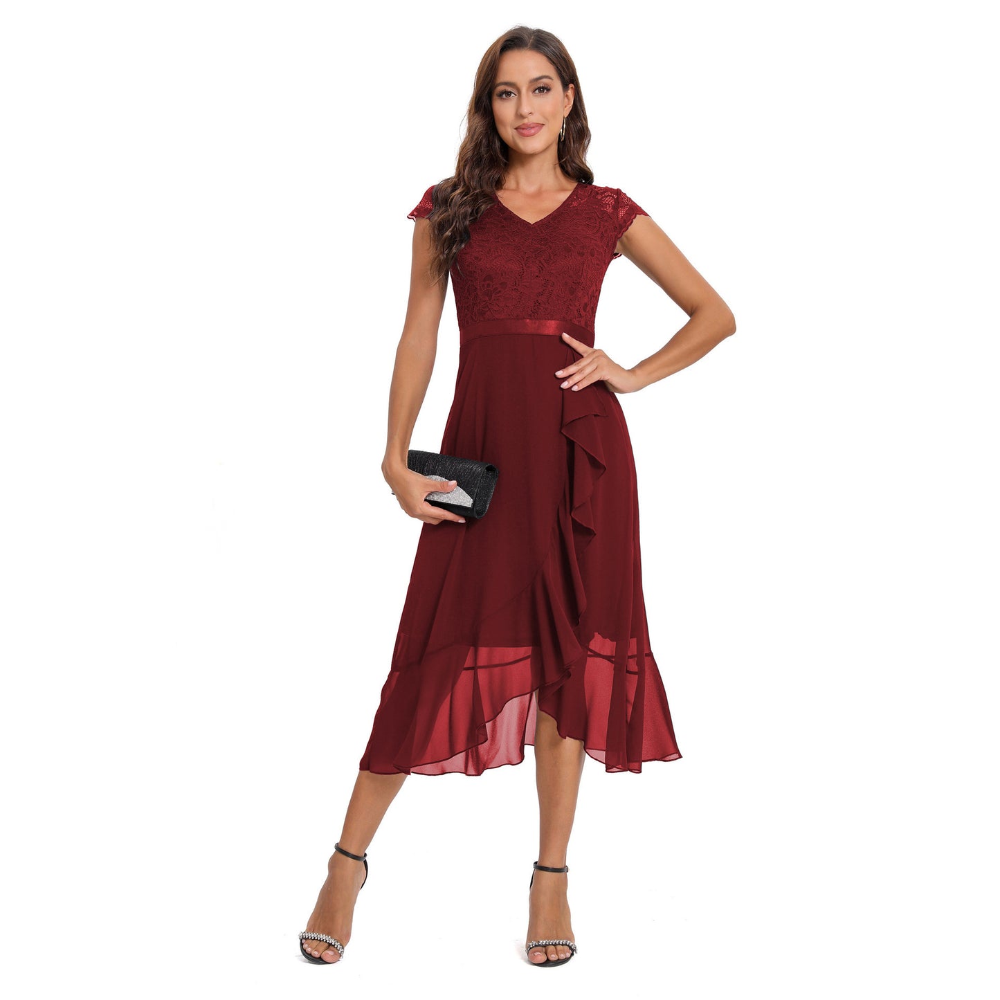 Robe élégante avec superposition en dentelle pour dames Chic und Stil
