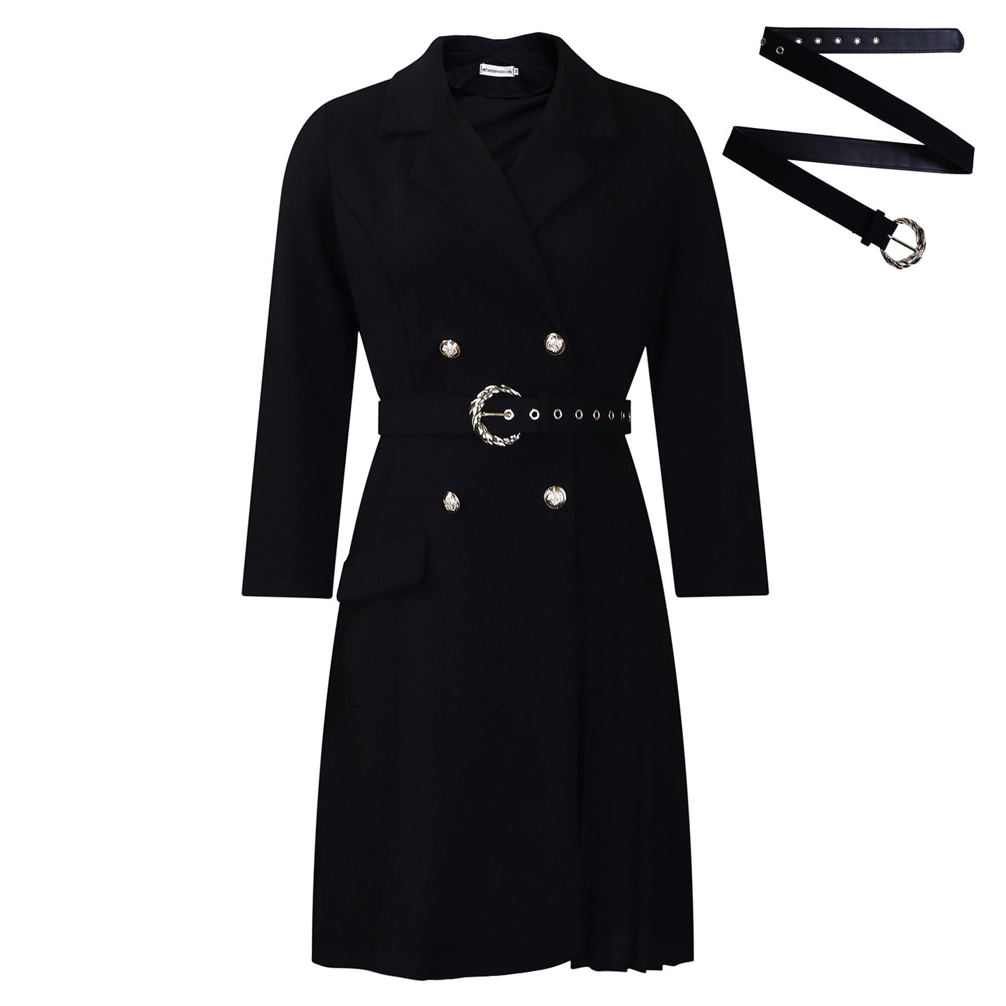 Robe blazer pour femmes avec ceinture cintrée et détails de boutons élégants Chic und Stil