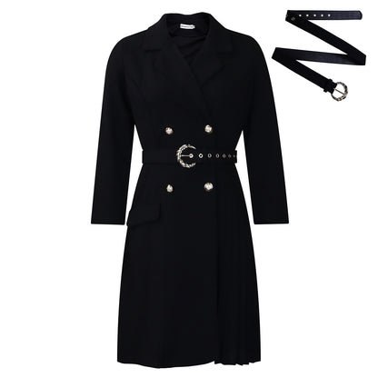 Robe blazer pour femmes avec ceinture cintrée et détails de boutons élégants Chic und Stil