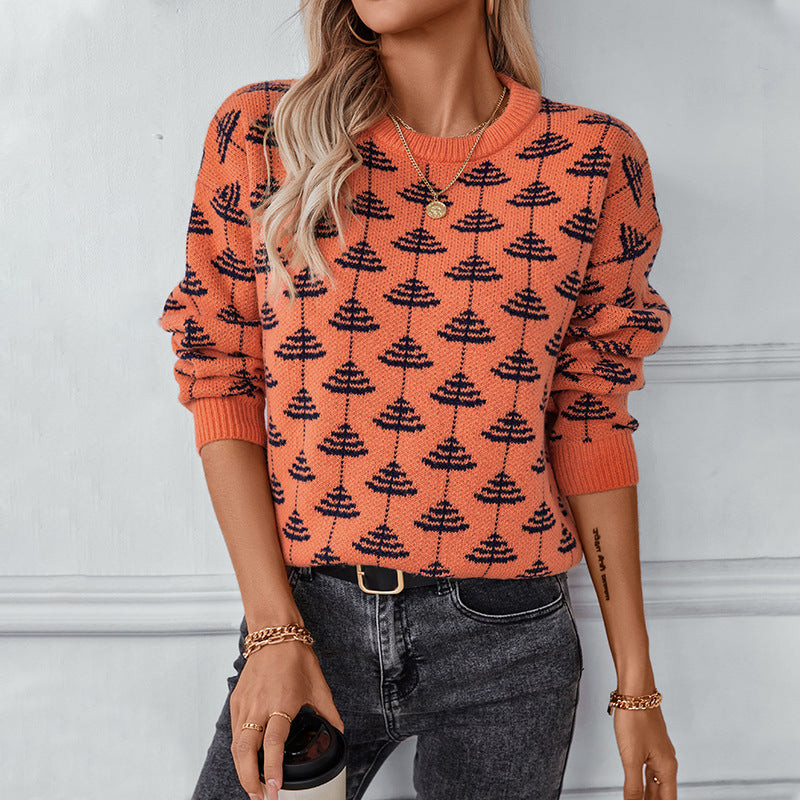 Pull en tricot pour femmes avec un design d'arbre ludique et un matériau doux Chic und Stil