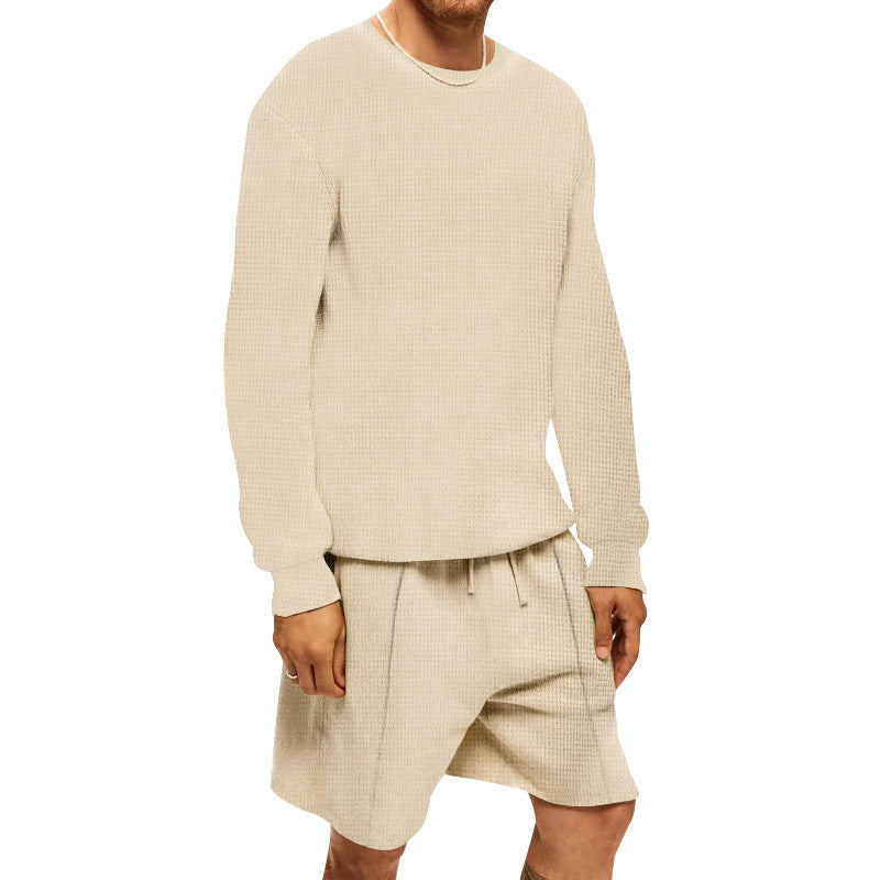 Men's casual leisure set with structured top and comfortable shorts Chic and style