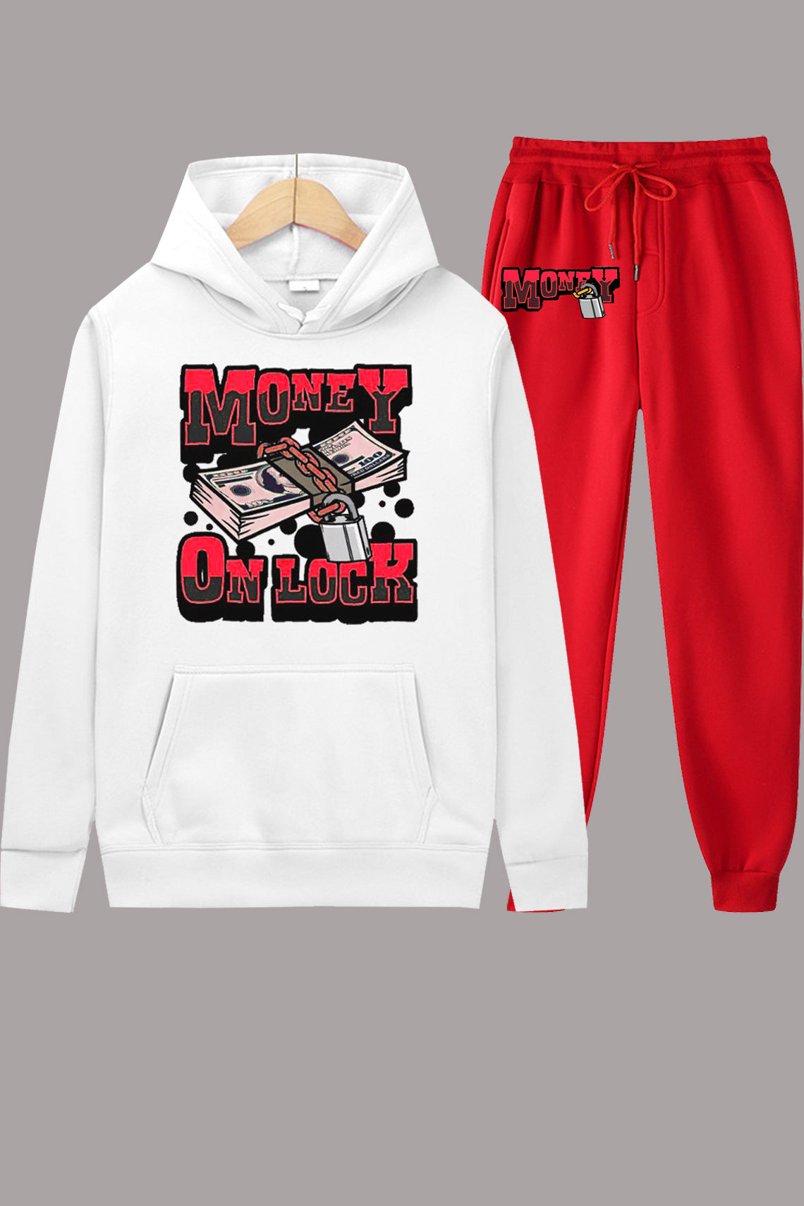 Women's hoodie and jogging pants set with catchy graphic pattern Chic and Style