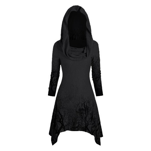 Robe à capuche pour femmes avec design graphique d'arbre Chic und Stil