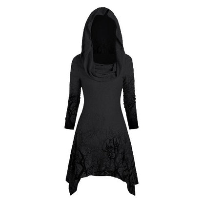 Robe à capuche pour femmes avec design graphique d'arbre Chic und Stil