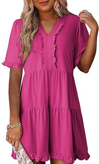 Robe d'été légère pour femmes avec détails en volants Chic und Stil
