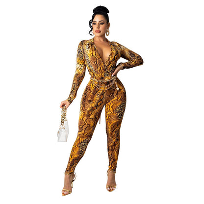 Dames Bodysuit à motif animal exotique Chic und Stil